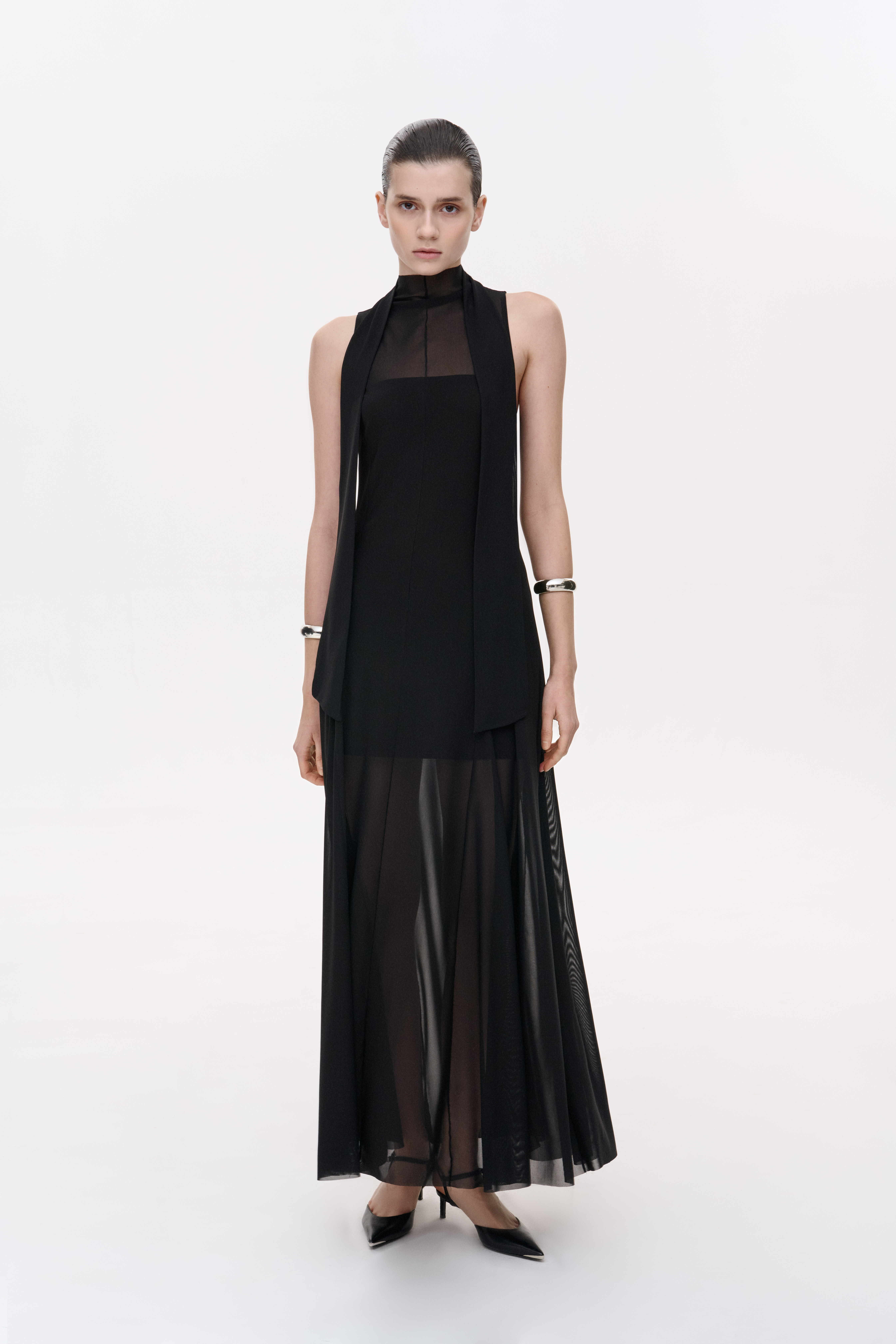 СУКНЯ МАКСІ З НАПІВПРОЗОРОЇ СІТКИ 1251 зображення 2